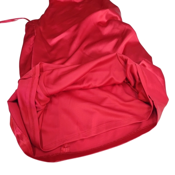 GB Women's Red Social Cowl Halter Neck Satin Mini Dress Size 11 NWT - Picture 6 of 9